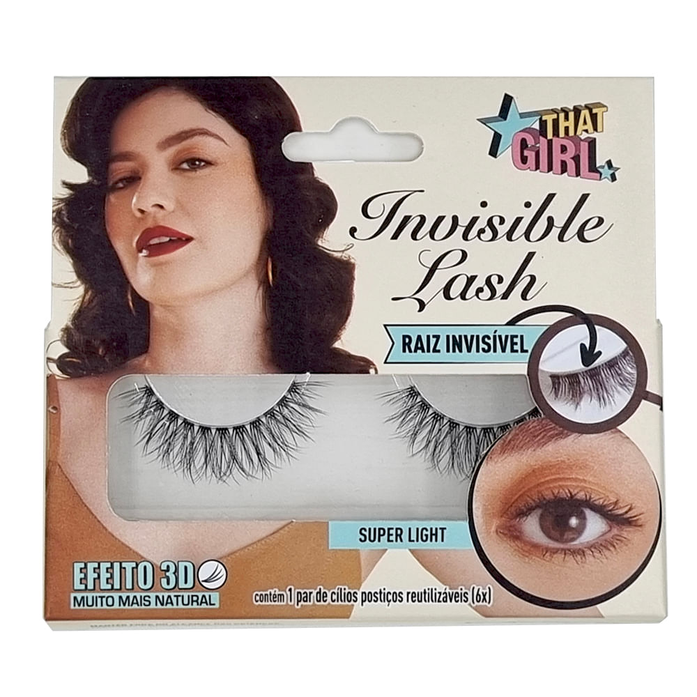 Cílios Postiços Invisible Lash 3D Super Light Natural 1 Par That Girl